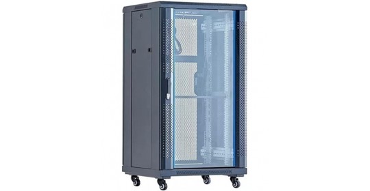 Cabinet Server 27U W800D1000 W/4Fan+cast+SP W/o Doors-9005.