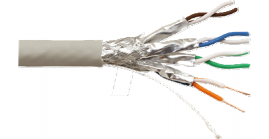 Cable Internal 4Pr SFTP Cat7 23AWG 0.56mm LSOH 500/RL-Grey. Cable Internal 4Pr SFTP Cat7 23AWG 0.56mm LSOH 500/RL-Grey.