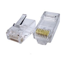 Connector RJ45 CAT5E UTP 50 Mic Gold Plated W/Inbuilt Guide.