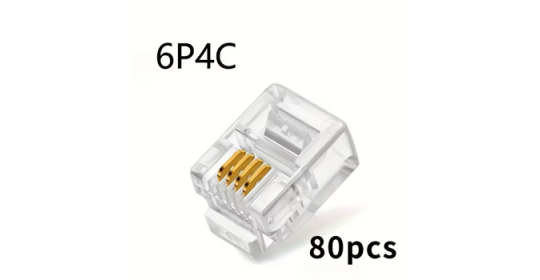 Connector RJ11 - 6P4C 50mic Gold Plating. Connector RJ11 - 6P4C 50mic Gold Plating.