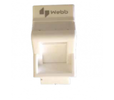 Adaptor Angled Euro Shuttered 50x25mm For Keystone WEBB.