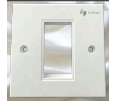 Face Plate Single RJ45 86x86 - White Webb.
