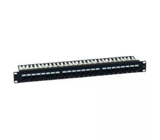 Patch Panel 1U 24Port Cat6A Straight Loaded PCB -Black. Patch Panel 1U 24Port Cat6A Straight Loaded PCB -Black.