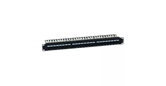 Patch Panel 1U 24Port Cat6A Straight Loaded PCB -Black. Patch Panel 1U 24Port Cat6A Straight Loaded PCB -Black.
