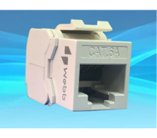 Keystone Jack CAT6A UTP 180° Tool Free White - Webb. Keystone Jack CAT6A UTP 180° Tool Free White - Webb.