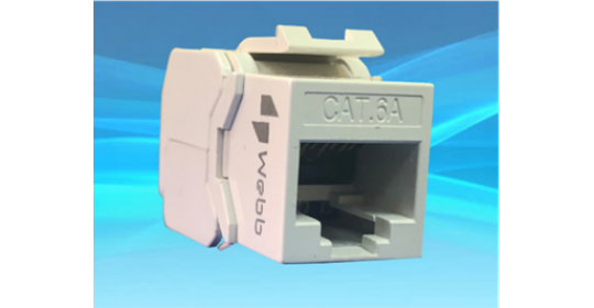 Keystone Jack CAT6A UTP 180° Tool Free White - Webb.