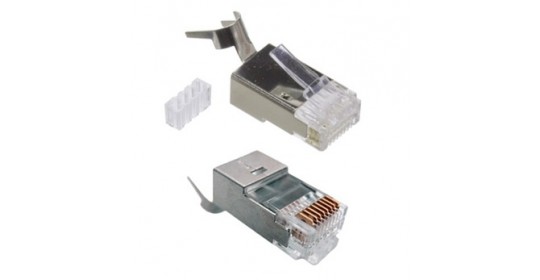 Connector RJ45 CAT7 Shield 50um Gold Plated Guide Separate. Connector RJ45 CAT7 Shield 50um Gold Plated Guide Separate.