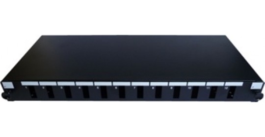 FO Patch Panel 1U 12P SC Dpx (24C)19"RM W/o Access. Bk-Webb.