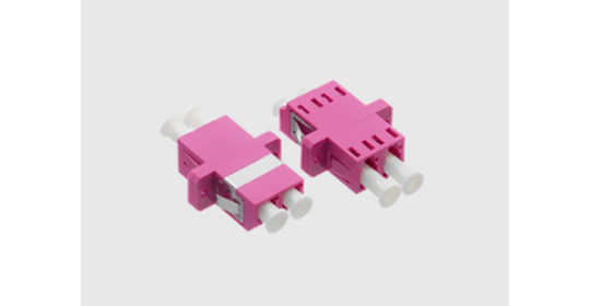 FO Adapter OM4 50/125 Dpx LC/UPC-LC/UPC W/Clip/Fl-Erika Vio.