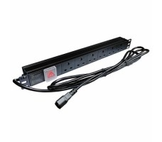 PDU 6 Way 13A 1.5U,19" Horizontal, UK Socket,C14 Plug 2m-BK. PDU 6 Way 13A 1.5U,19" Horizontal, UK Socket,C14 Plug 2m-BK.