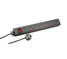 PDU 6 Way 1U 19" Horizontal UK Socket 13A UK Plug 2m BLK. PDU 6 Way 1U 19" Horizontal UK Socket 13A UK Plug 2m BLK.