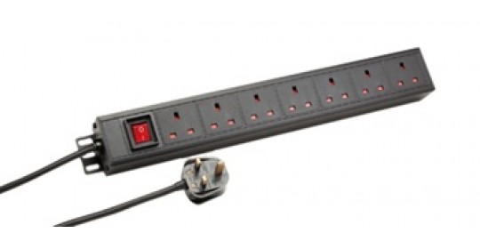 PDU 6 Way 1U 19" Horizontal UK Socket 13A UK Plug 2m BLK. PDU 6 Way 1U 19" Horizontal UK Socket 13A UK Plug 2m BLK.