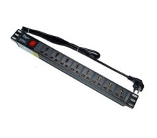 PDU 8Way 1U 19" Universal Socket, UKPlug Black -2Mtr. PDU 8Way 1U 19" Universal Socket, UKPlug Black -2Mtr.
