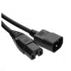 Power Cord IEC C14 - C5 3GO.75mm2 HO5VV-F 2m - Black (Webb). Power Cord IEC C14 - C5 3GO.75mm2 HO5VV-F 2m - Black (Webb).